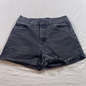 Lee Shorts  Black High-Waisted Jean Shorts with Frayed Hem women 28 distressed